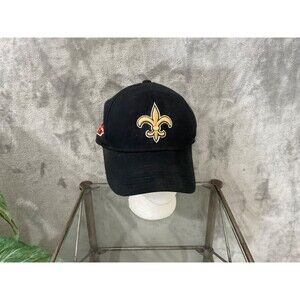 Reebok NFL New Orleans Saints Super Bowl Patch stretch cap hat OSFM Black